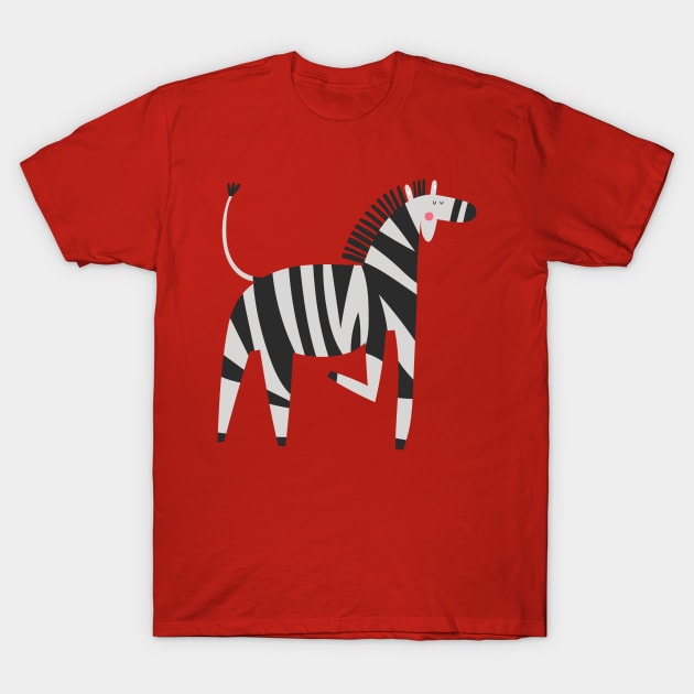 Naive Zebra T-Shirt by JunkyDotCom